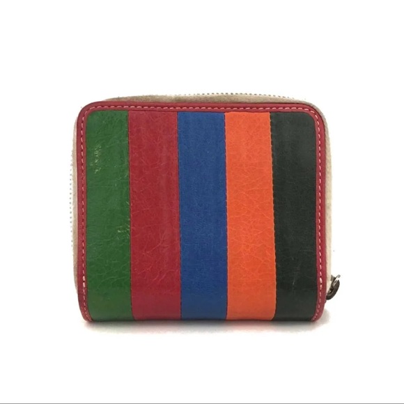 BALENCIAGA Bazar MultiColor Leather Bifold Wallet/2W0560 - Picture 4 of 9